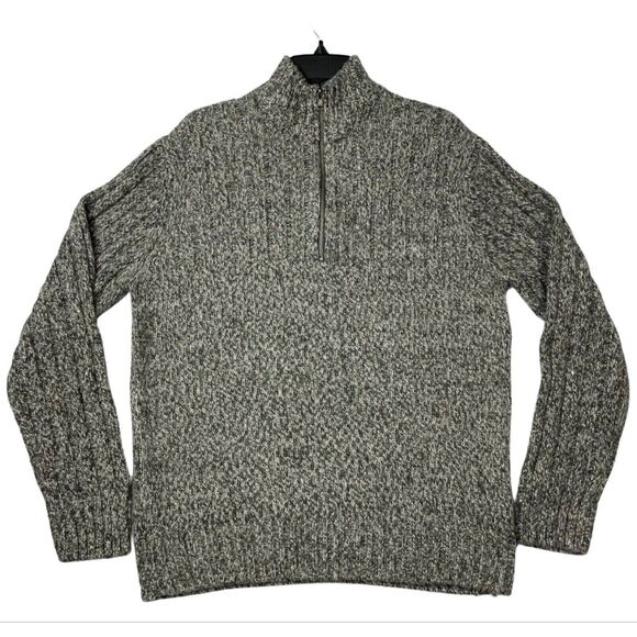 Vintage Crossings Sweater Mens Size Medium Gray Pullover Quarter Zip Long Sleeve - Picture 1 of 9
